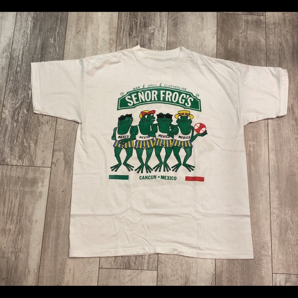 Vintage Señor Frogs Cancun Mexico Tshirt Front&Back Print Single Stitch